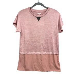 Juicy Couture Womens Top Blouse Sequence Embellished Neck Short Sleeve Pink Sz S